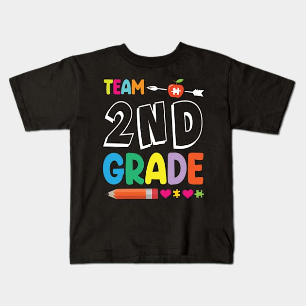 Team 2nd Grade Student Senior Teacher Happy Back To School Kids T-Shirt by DainaMotteut